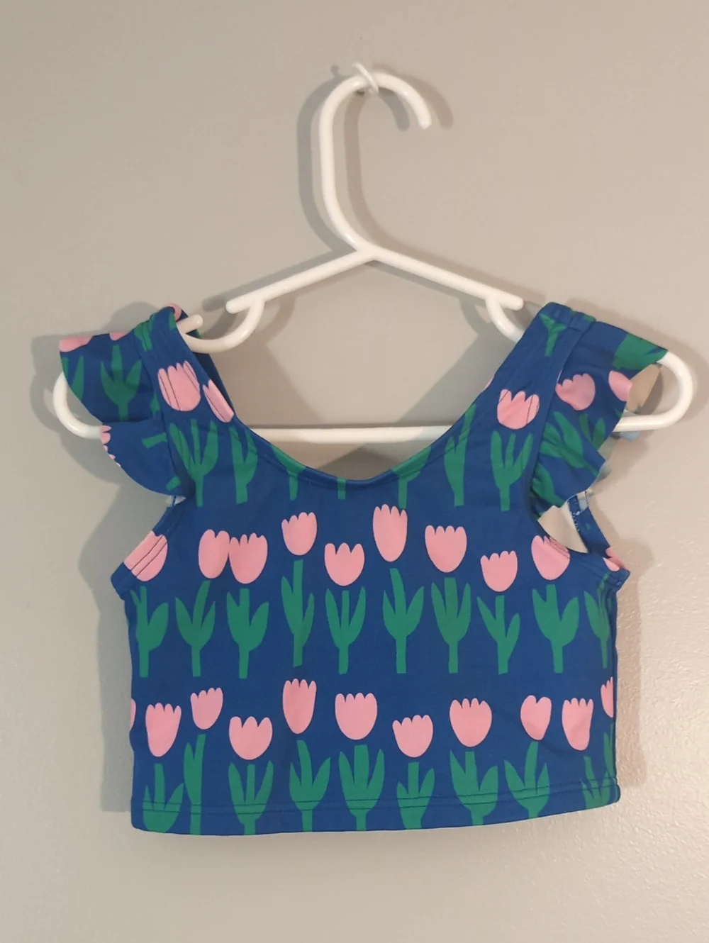 Hanna Andersson Blue Tulip Pattern Swim Top, 3T